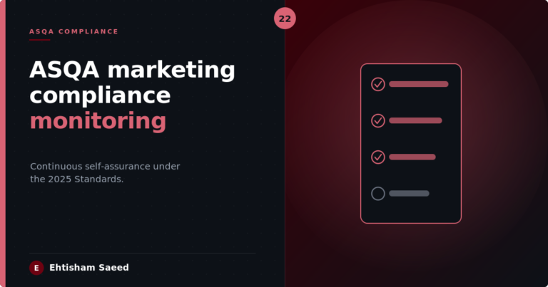 What Is ASQA Marketing Compliance Monitoring? Continuous Self-Assurance Under the 2025 Standards