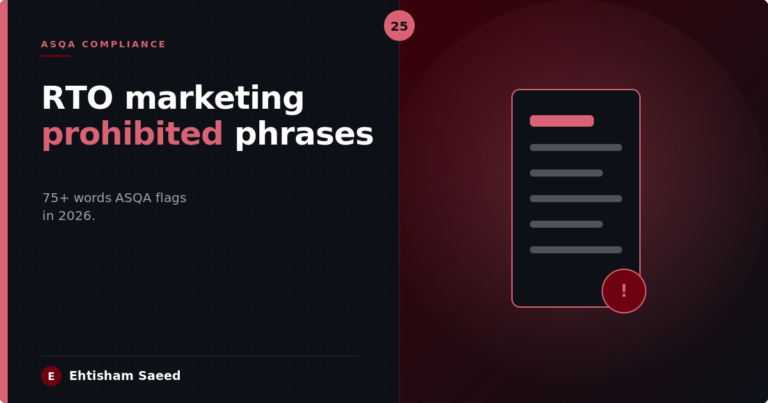 RTO Marketing Prohibited Phrases: 75+ Words ASQA Flags in 2026