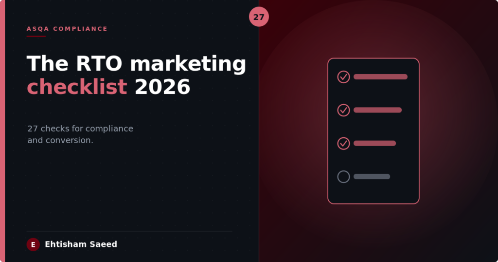 The RTO Marketing Checklist 2026: 27 Checks for Compliance and Conversion