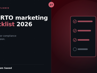 The RTO Marketing Checklist 2026: 27 Checks for Compliance and Conversion