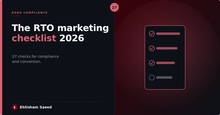 The RTO Marketing Checklist 2026: 27 Checks for Compliance and Conversion