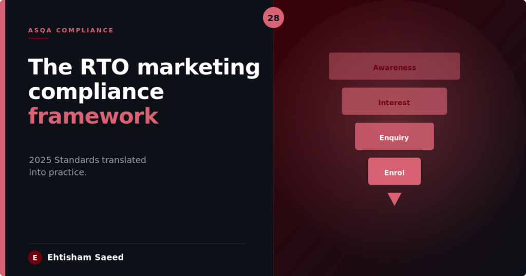 The RTO Marketing Compliance Decision Framework: 2025 Standards in Practice